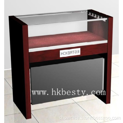 elegant wooden jewelry display counter and showcase